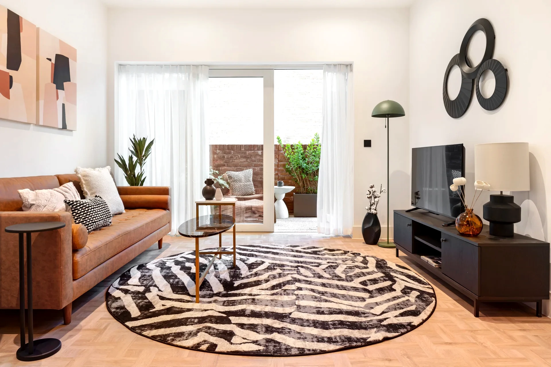 Furnished living space at a completed One Clapham project