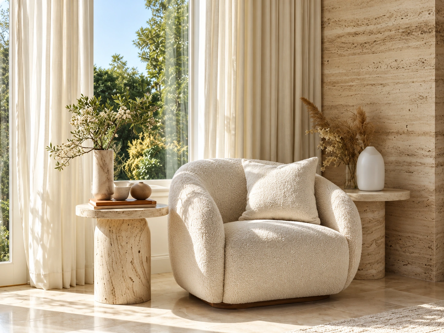Illustrative armchair image representing furniture replacement, not a STOK completed project