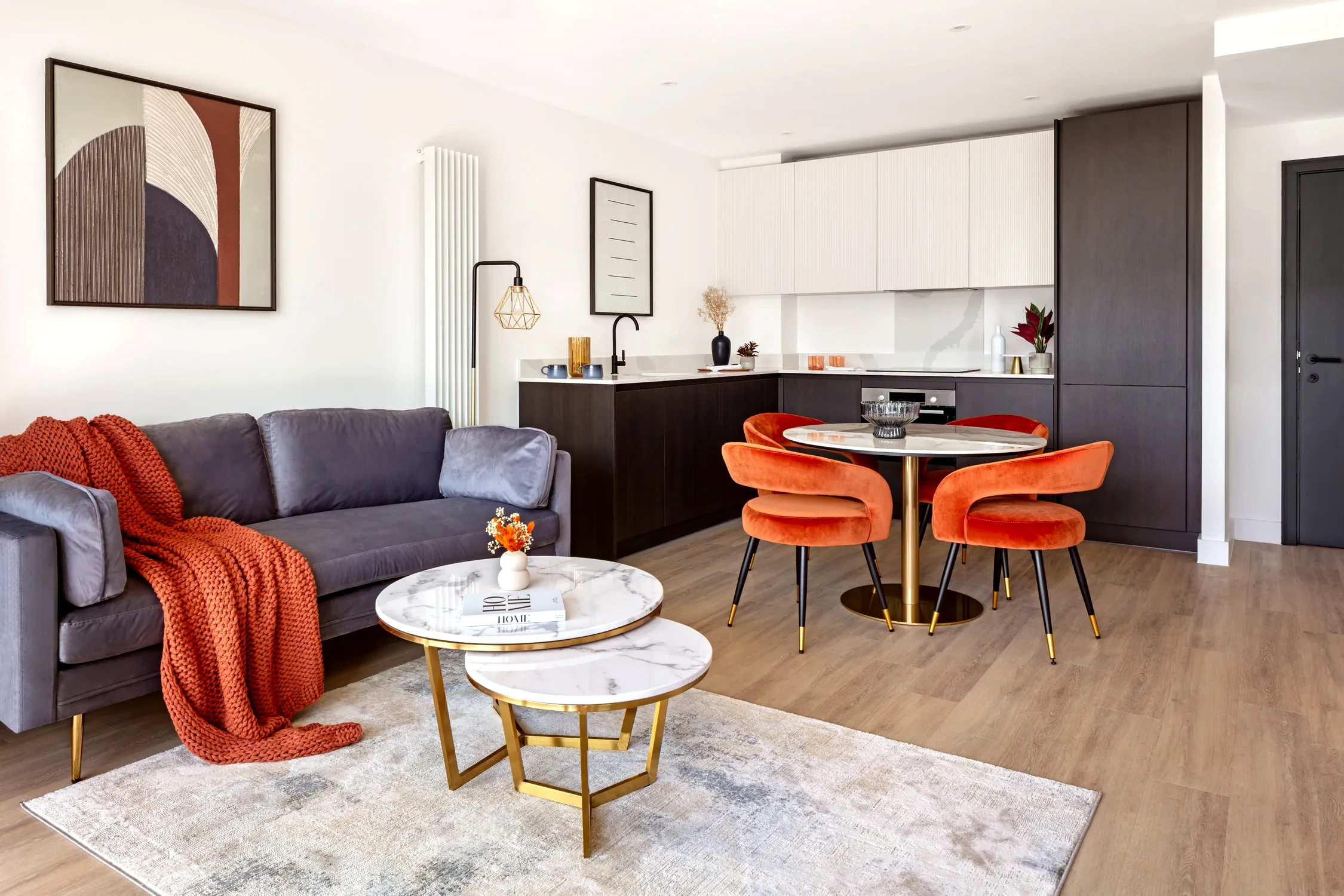 The Verdean 1-Bed, furnished interior featuring a dining area